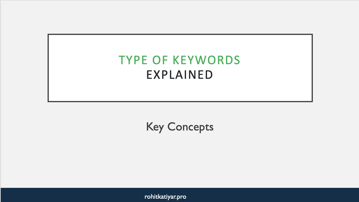 Type Of Keywords
